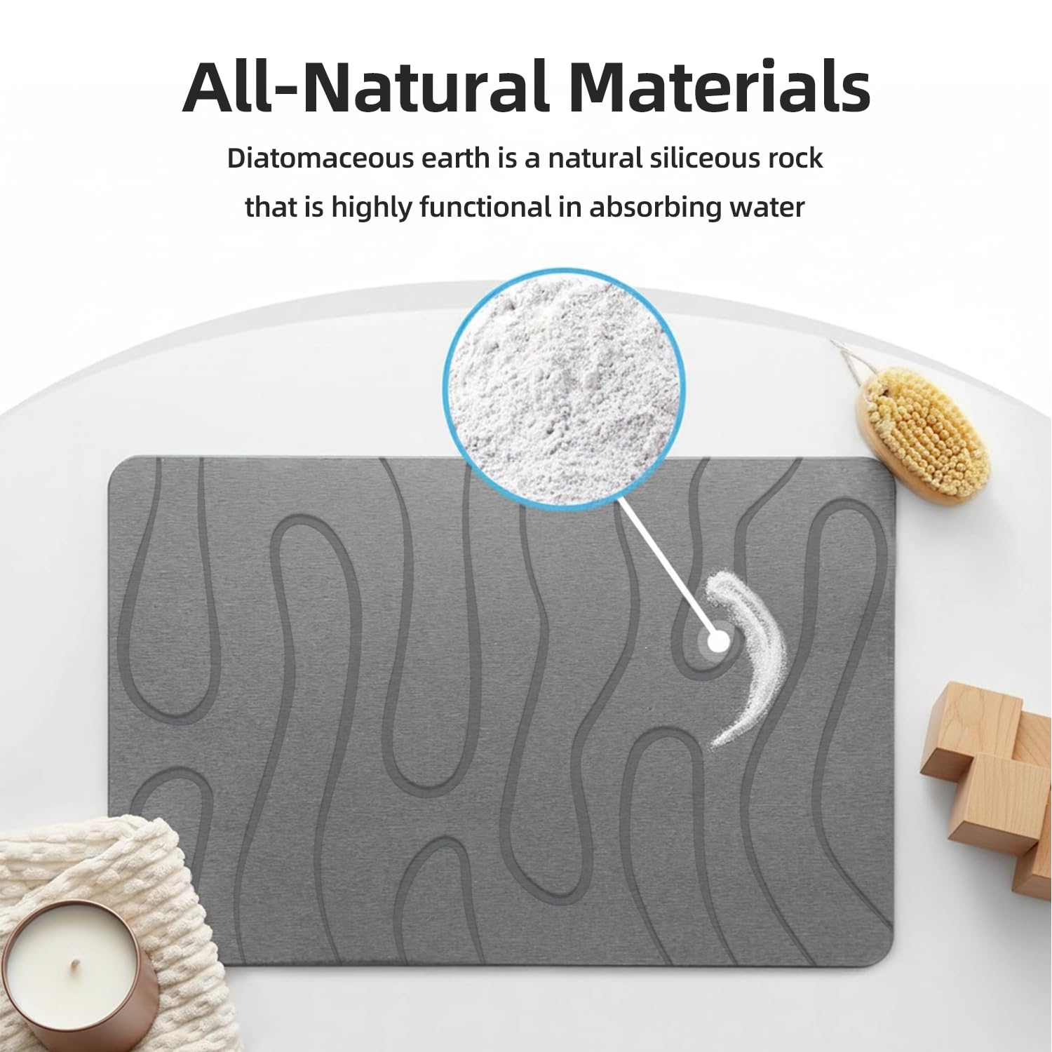Amazon.com: BIOIWGY Stone Bath Mat, Diatomite Fast Drying Non Slip